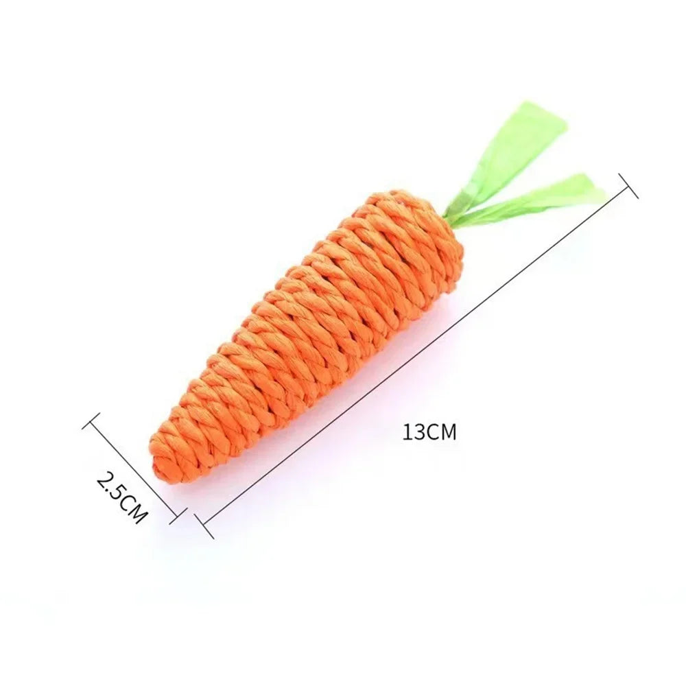 Cat Toys Simulation Carrot Sounding Pet Toys For Kitten Dogs Sisal Teeth Grinding Squeak Interactive Cat Chew Toy Pet Supplies